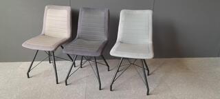 3x Eetkamerstoelen, mint/taupe/antraciet
